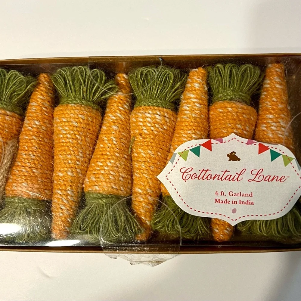 Rustic Spring Carrots Easter Garland Farmhouse Twine 6 Ft